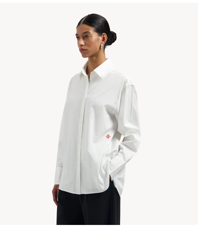 OLAF Blouse STRIPED OVERSIZED SHIRT OPTICAL WHITE