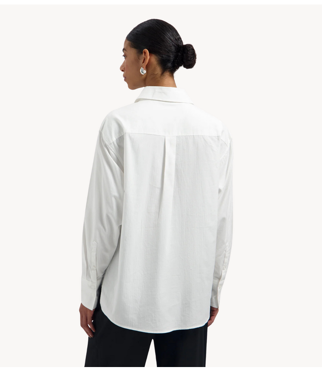 OLAF Blouse STRIPED OVERSIZED SHIRT OPTICAL WHITE