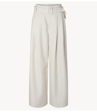 YAS Broek YASALIKKA HW BELTED PANT S. Pristine Melange