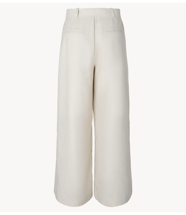 YAS Broek YASALIKKA HW BELTED PANT S. Pristine Melange