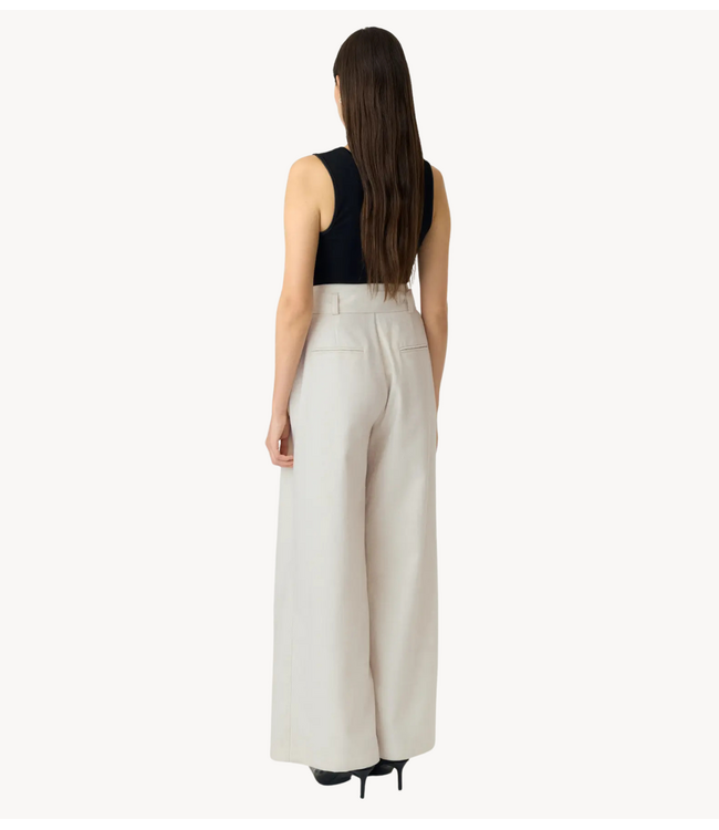 YAS Broek YASALIKKA HW BELTED PANT S. Pristine Melange