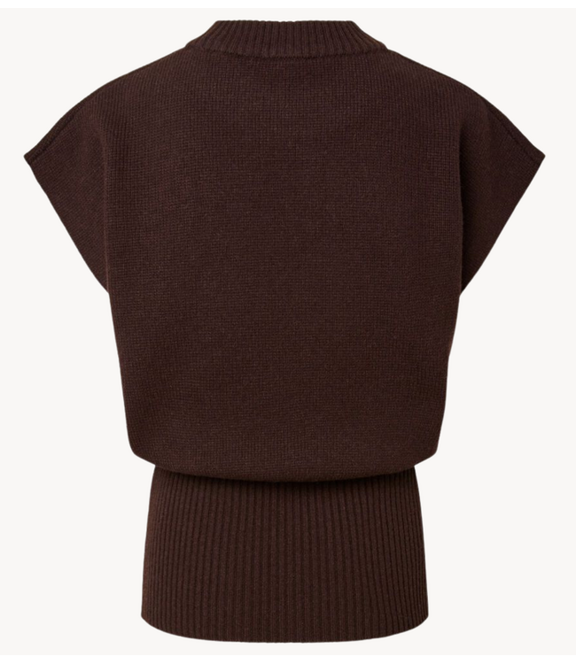 YAS Vest YASESLI SL WOOL BLEND KNIT VEST Coffee Bean