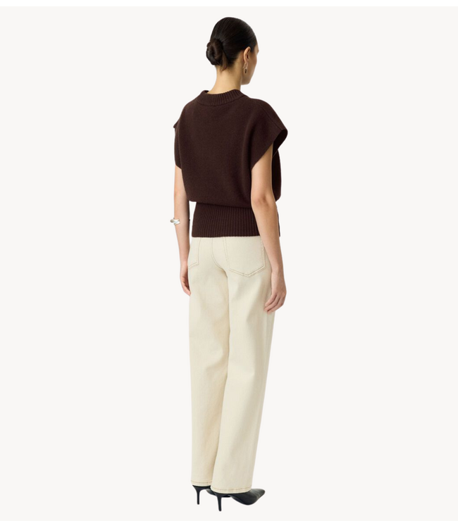 YAS Vest YASESLI SL WOOL BLEND KNIT VEST Coffee Bean