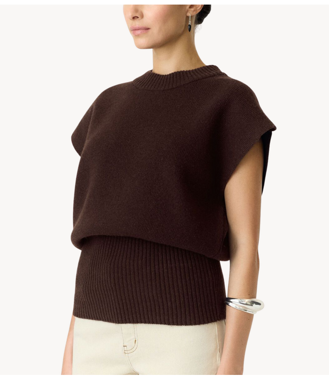 YAS Vest YASESLI SL WOOL BLEND KNIT VEST Coffee Bean