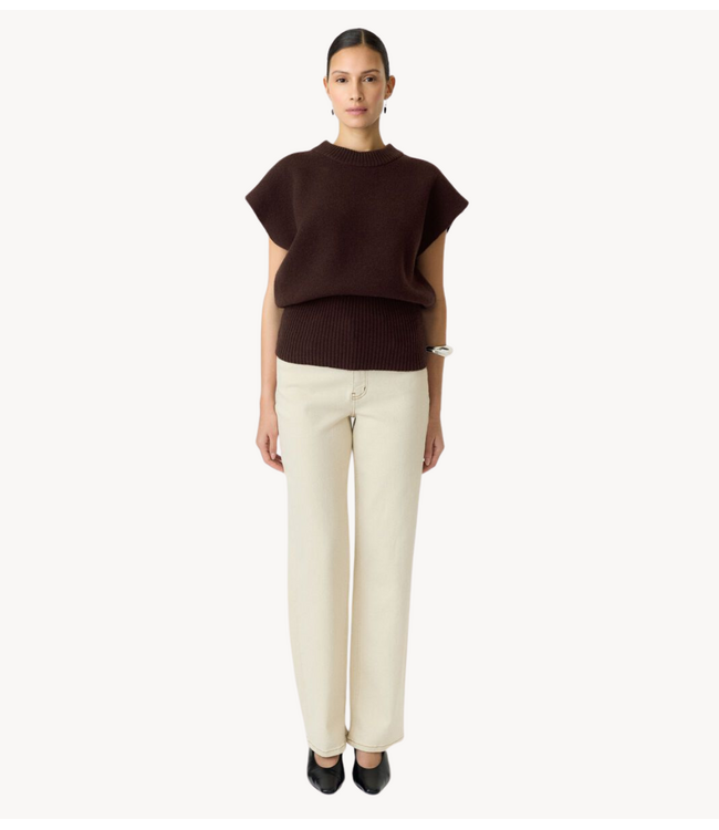 YAS Vest YASESLI SL WOOL BLEND KNIT VEST Coffee Bean