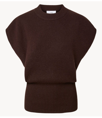 YAS Vest YASESLI SL WOOL BLEND KNIT VEST Coffee Bean