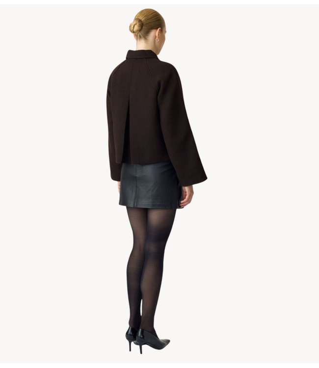 YAS Vest YASHERLA LS SHORT JACKET NOOS Coffee Bean