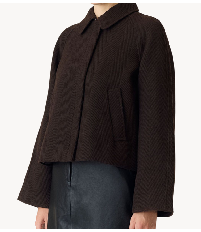 YAS Vest YASHERLA LS SHORT JACKET NOOS Coffee Bean