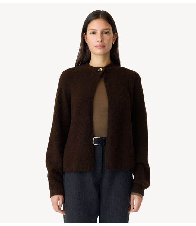 YAS Vest YASENYA LS KNIT CARDIGAN S. Coffee Bean