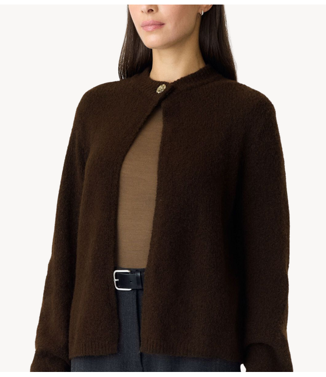 YAS Vest YASENYA LS KNIT CARDIGAN S. Coffee Bean
