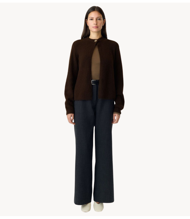 YAS Vest YASENYA LS KNIT CARDIGAN S. Coffee Bean