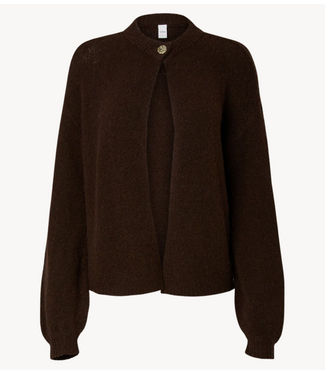 YAS Vest YASENYA LS KNIT CARDIGAN S. Coffee Bean