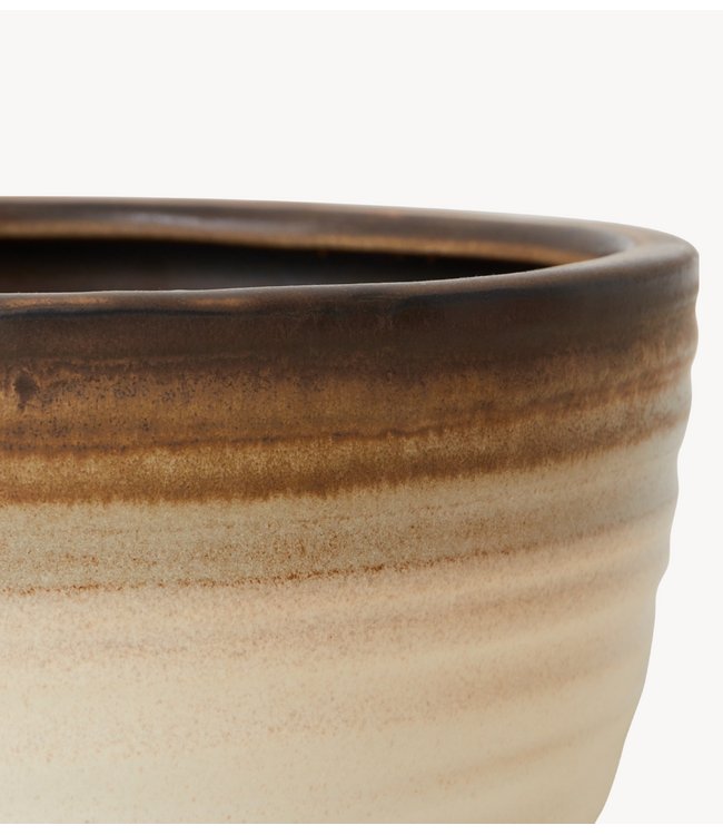 HKLIVING Stoneware plantenpot vanilla