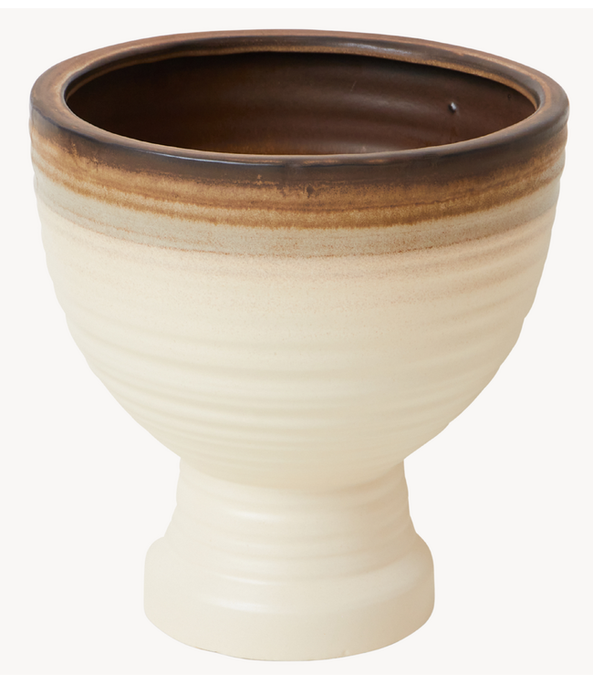 HKLIVING Stoneware plantenpot vanilla