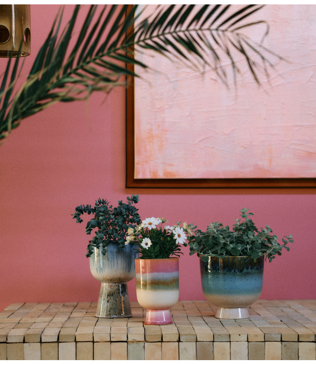 HKLIVING Retro Bloempot Glacier