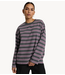 Alix The Label Shirt ladies knitted stripe longsleeve t-shirt antracite