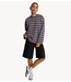 Alix The Label Shirt ladies knitted stripe longsleeve t-shirt antracite