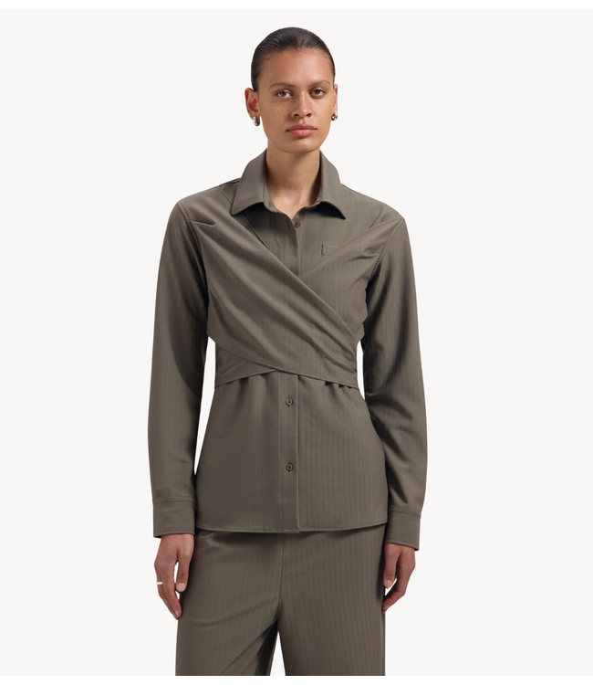 OLAF Blouse WRAPPED SHIRT CHOCOLATE CHIP