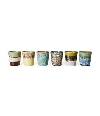 HKLIVING Mok 70s ceramics: coffee mugs, indulgence (set of 6)