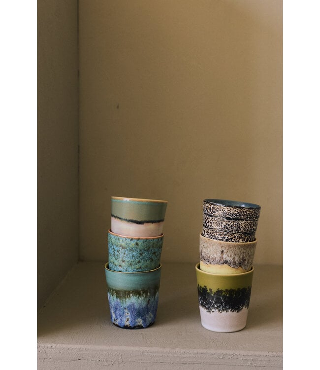 HKLIVING Mok 70s ceramics: coffee mugs, indulgence (set of 6)