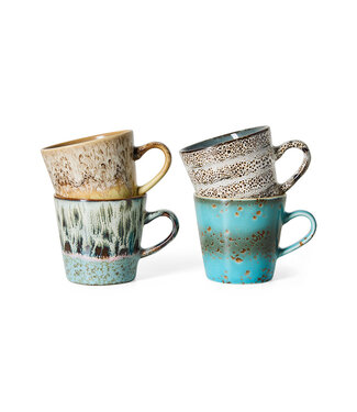 HKLIVING Mok 70s ceramics: americano mugs, lavish (set of 4)