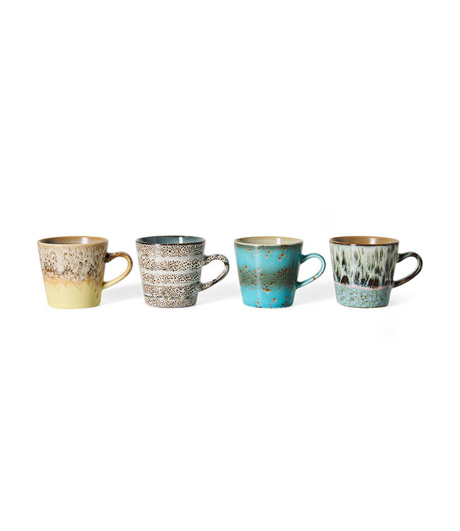HKLIVING Mok 70s ceramics: americano mugs, lavish (set of 4)