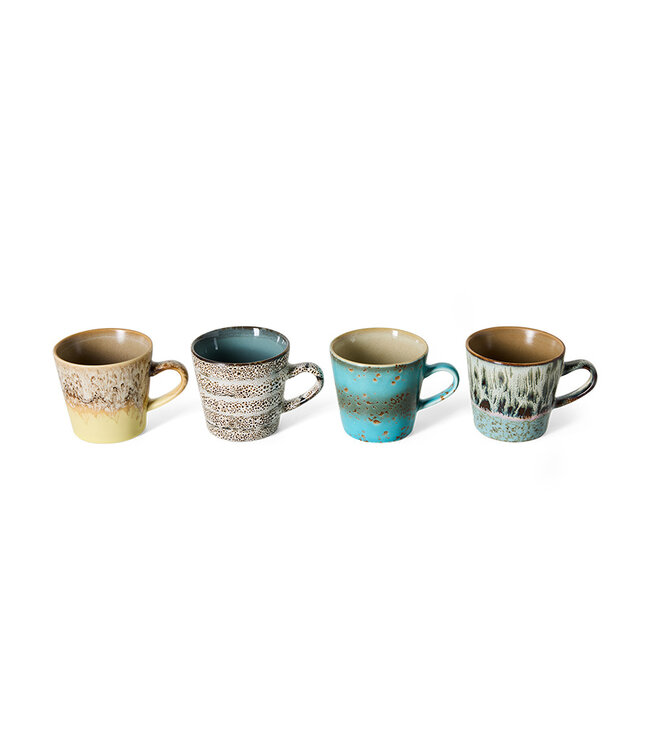 HKLIVING Mok 70s ceramics: americano mugs, lavish (set of 4)