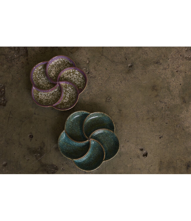 HKLIVING Serveerschaal 70s ceramics: snack tray, deepsea