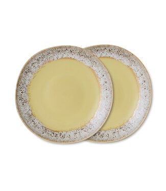 HKLIVING Borden 70s ceramics: side plates, custard (set of 2)