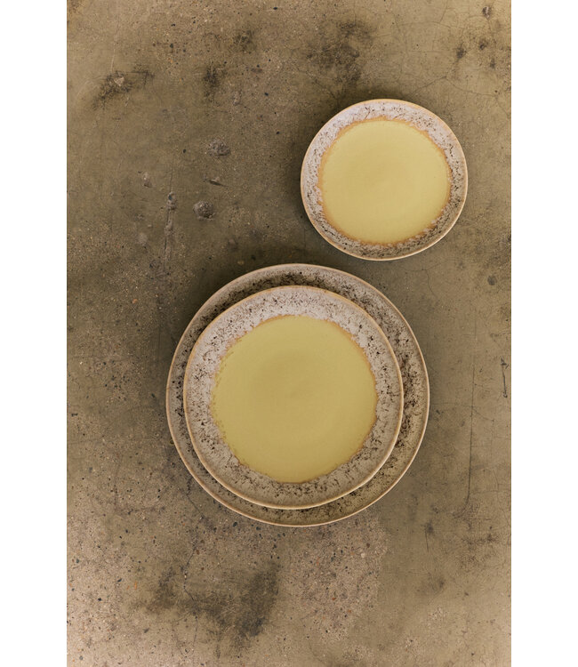 HKLIVING Borden 70s ceramics: side plates, custard (set of 2)