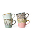 HKLIVING Mok 70s ceramics: cappuccino mugs, me-time (set of 4)