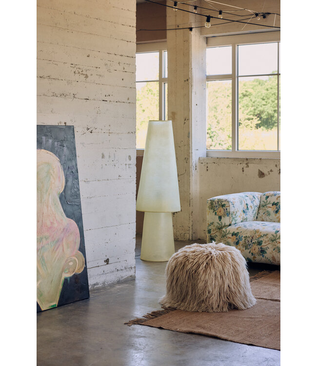 HKLIVING Poef Shabby pouf, beige