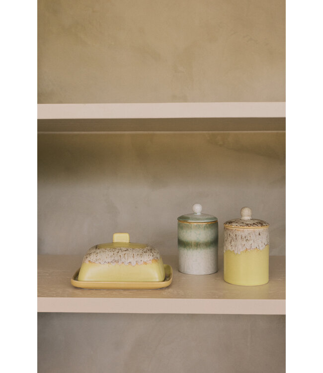 HKLIVING Botervloot 70s ceramics: butter dish, custard