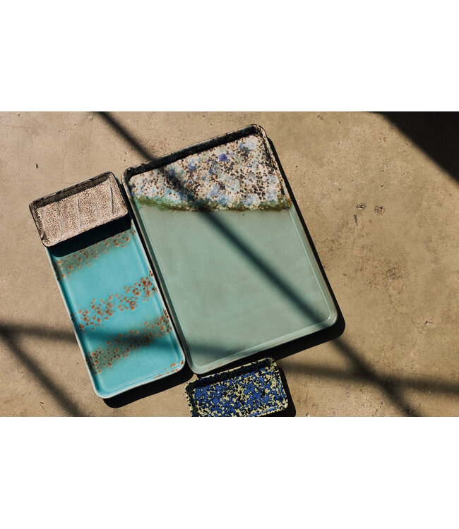 HKLIVING Schaal 70s ceramics: cake tray, aqua