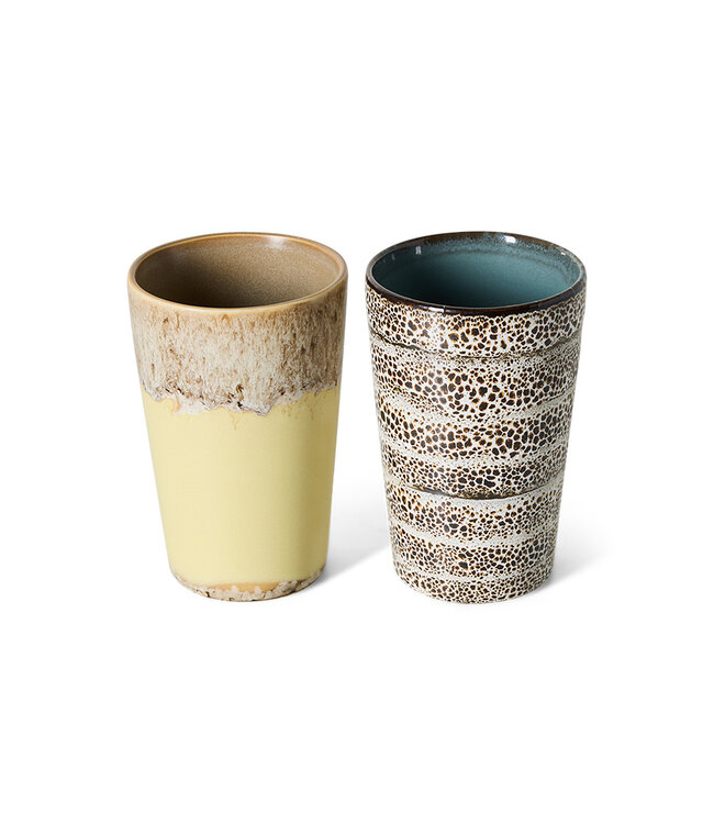 HKLIVING Mok 70s ceramics: tea mugs, dolce (set of 2)