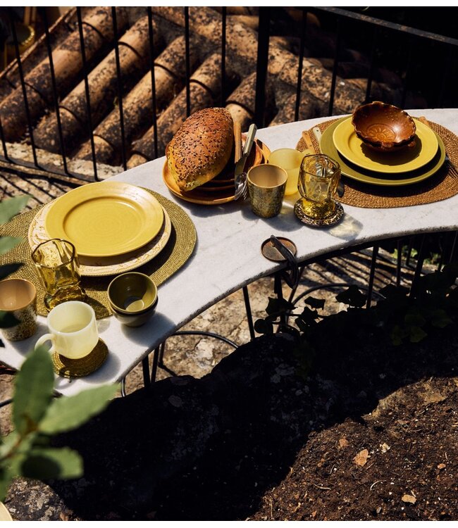 HKLIVING HKLIVING Farmhouse Ceramics Side Plates Ochre Set van 2