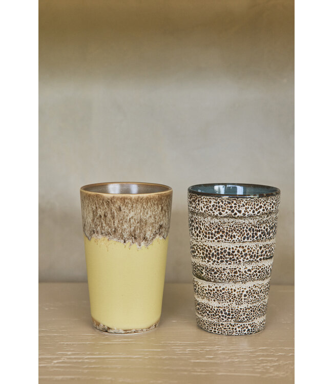 HKLIVING Mok 70s ceramics: tea mug, custard