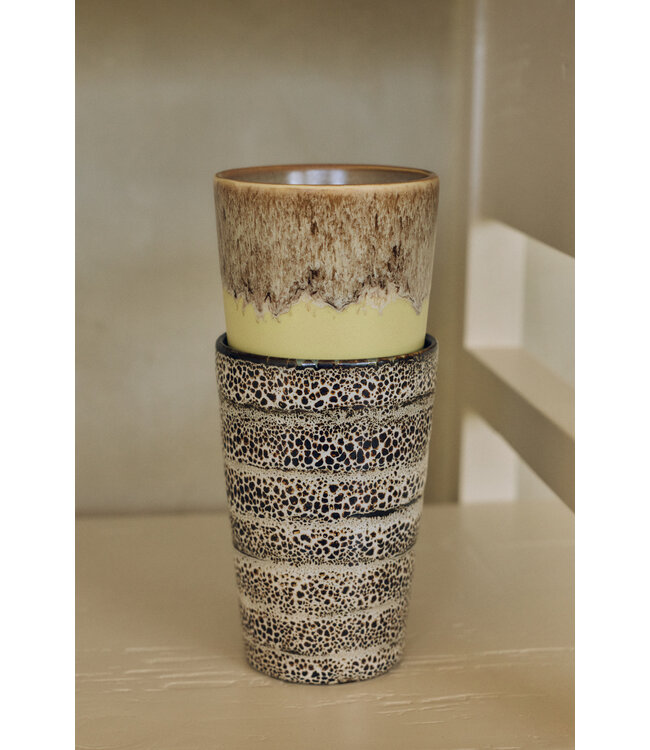 HKLIVING Mok 70s ceramics: tea mug, custard
