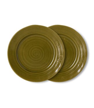 HKLIVING HKLIVING Farmhouse Ceramics Side Plates Moss Set van 2