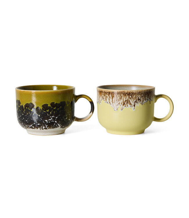 HKLIVING Mok 70s ceramics: tea cups, cravings (set of 2)