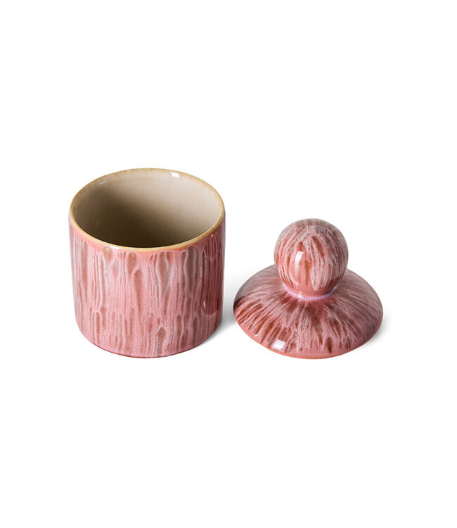 HKLIVING Voorraadpot 70s ceramics: small storage jar, rhubarb