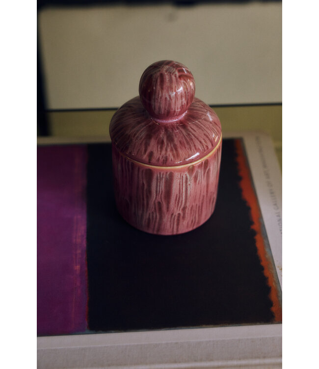 HKLIVING Voorraadpot 70s ceramics: small storage jar, rhubarb