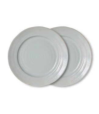 HKLIVING Borden Farmhouse ceramics: side plates, pale blue (set of 2)