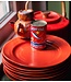 HKLIVING Borden Farmhouse ceramics: side plates, red (set of 2)