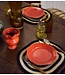 HKLIVING Borden Farmhouse ceramics: side plates, red (set of 2)