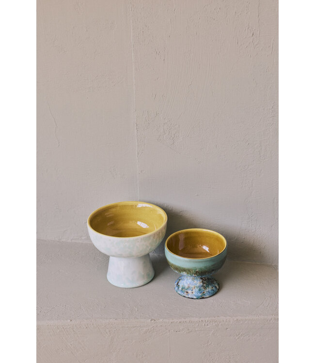 HKLIVING Kom 70s ceramics: tapas bowl on base S, lotus