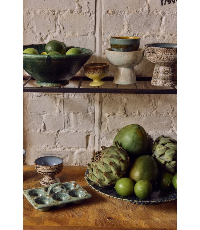 HKLIVING Kom 70s ceramics: tapas bowl on base S, lotus
