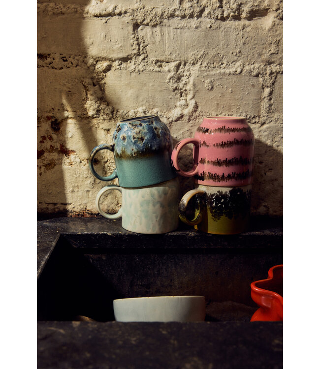 HKLIVING Mok 70s ceramics: café mugs, calming (set of 4)