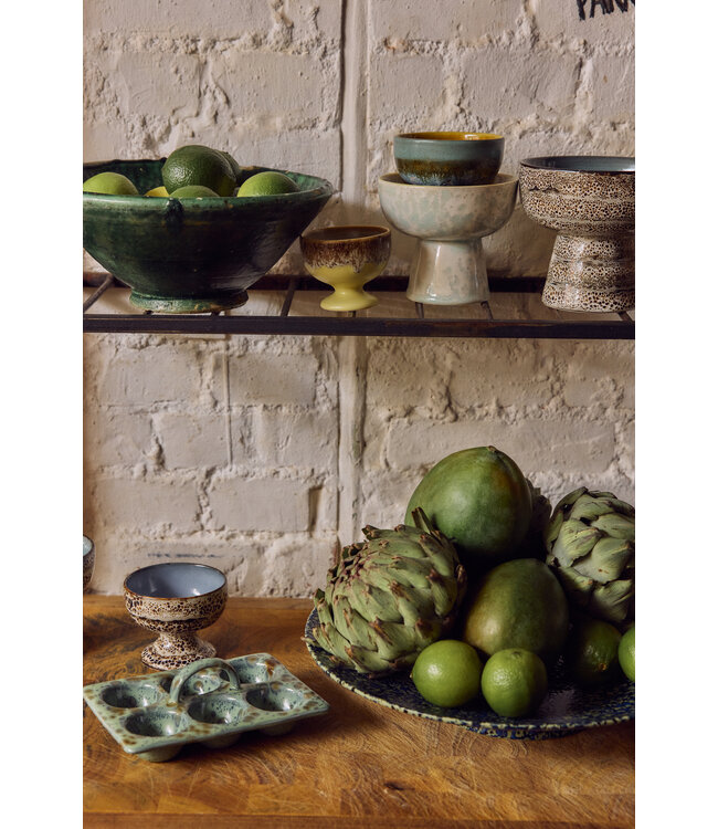 HKLIVING Schaaltje 70s ceramics: medium coupe, agave
