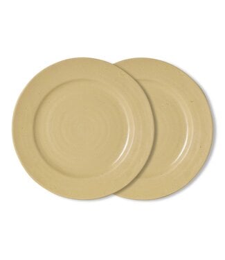 HKLIVING Borden Farmhouse ceramics: dinner plates, cream (set of 2)